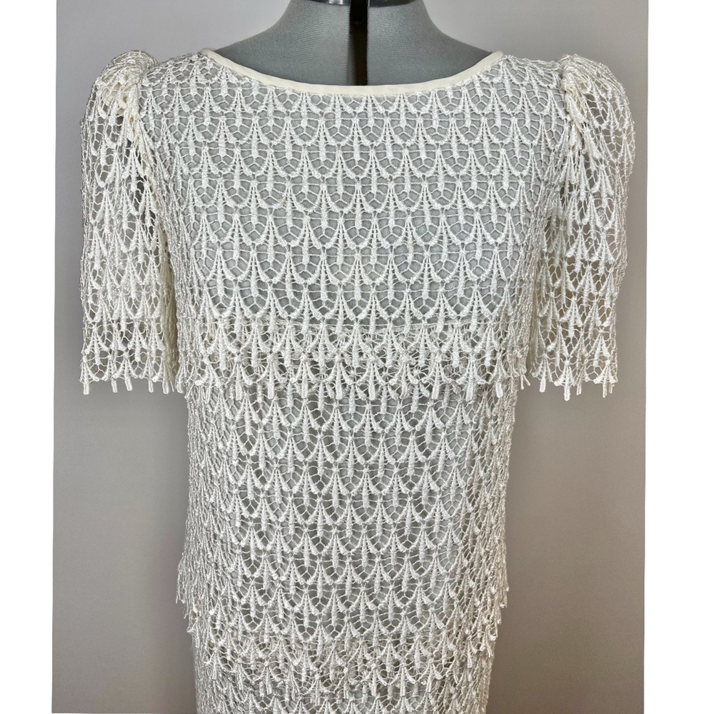 VINTAGE 1970's Crochet Flapper-style Dress - Picture 10 of 12